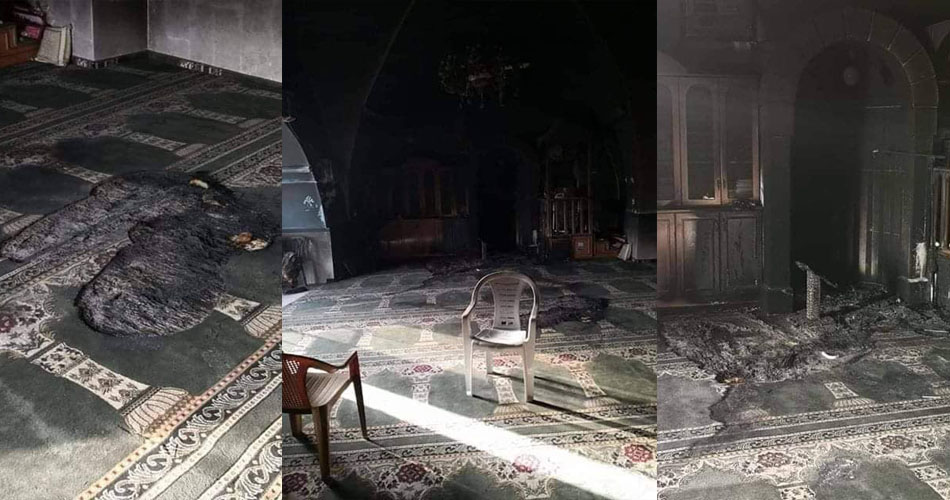 مستوطنون يحرقون مسجدًا في القدس