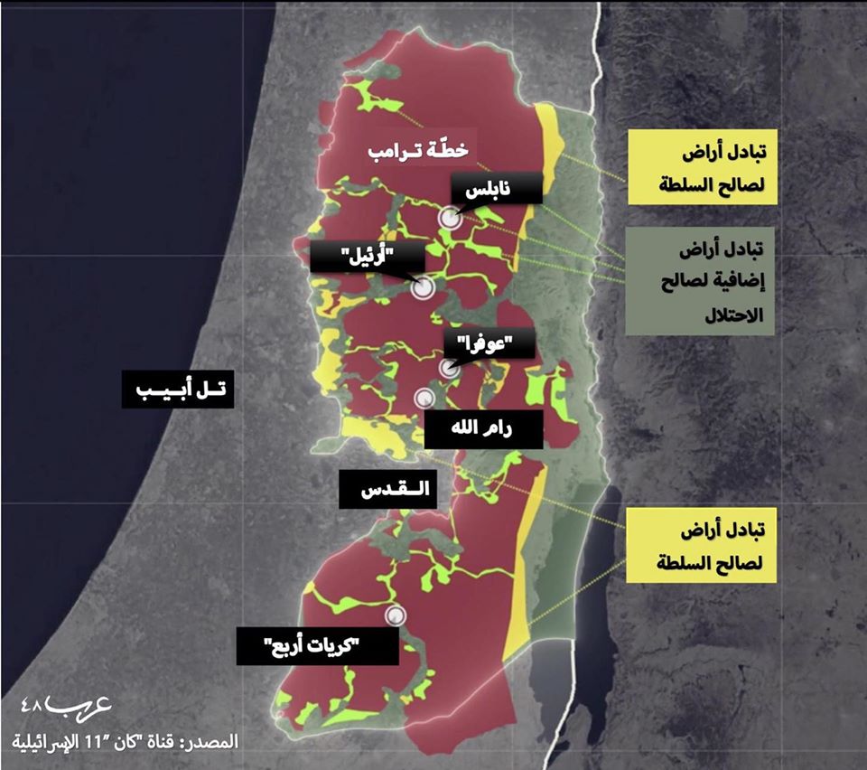 الكشف عن خريطة أولية لضم الضفة الغربية