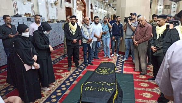 تشييع ودفن جثمان شلح في مخيم اليرموك بدمشق