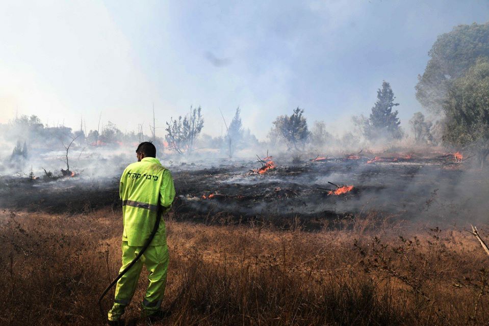 42 حريقًا ببالونات العودة في مستوطنات غلاف غزة