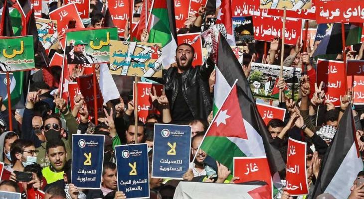 مظاهرات أردنية احتجاجًا على الاتفاقيات الموقعة مع الاحتلال