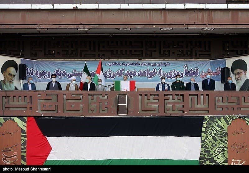 مسيرة جماهيرية كبيرة بطهران دعما للشعب الفلسطيني