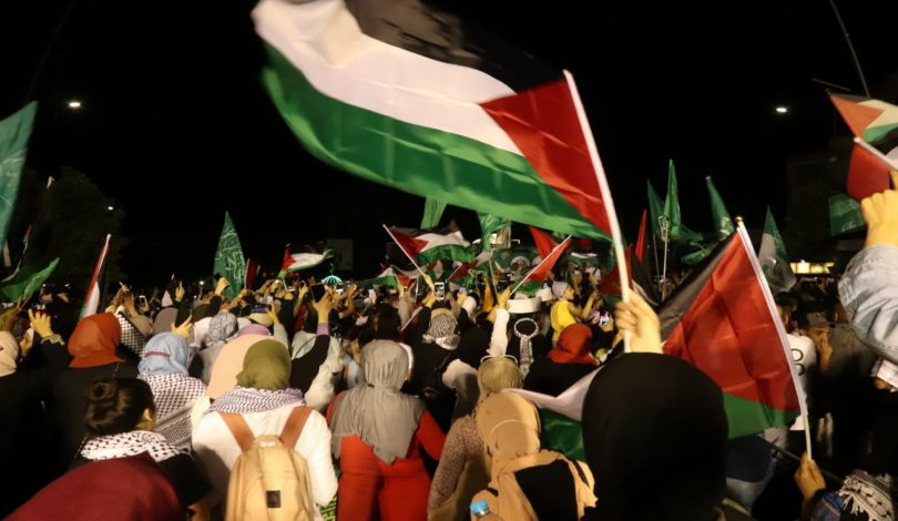 مهرجان جماهيري حاشد في صيدا احتفاءً بانتصار غزة