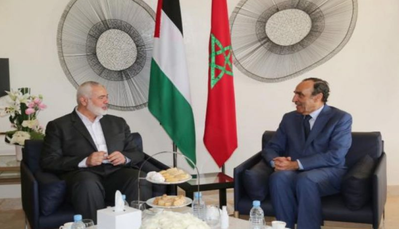 رئيس البرلمان المغربي يستقبل هنية ويؤكد دعم بلاده للشعب الفلسطيني