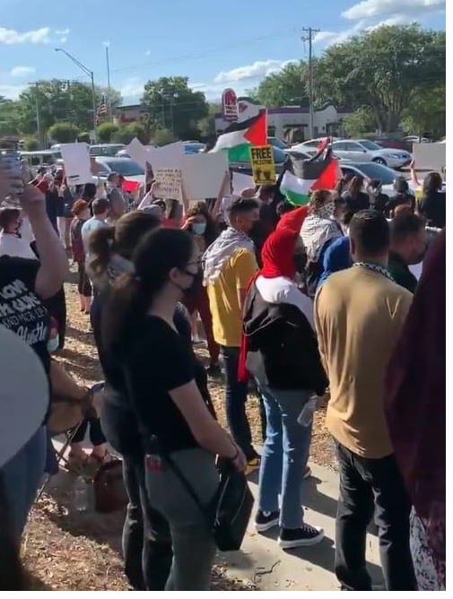 تظاهرة لمنع سفينة إسرائيلية من تفريغ حمولتها في ولاية فلوريدا