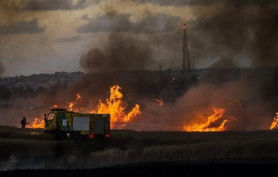 حريق في المستوطنات المحاذية لشمال قطاع غزة