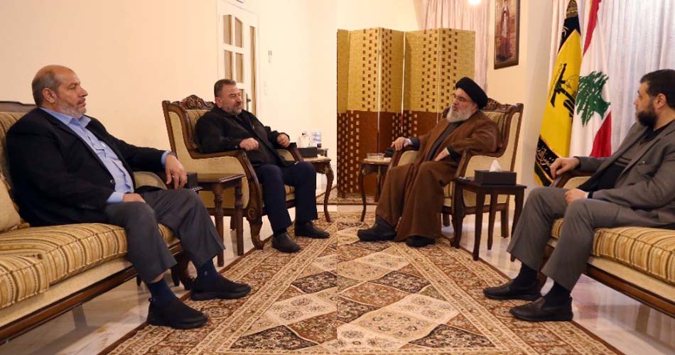 وفد قيادي من حماس يلتقي الأمين العام لحزب الله اللبناني
