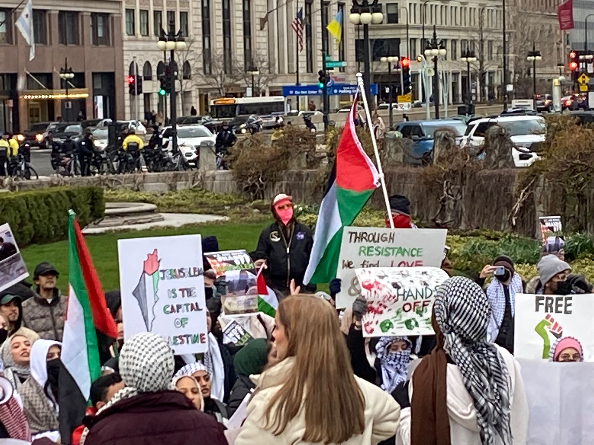 مظاهرة في شيكاغو رفضا لانتهاكات الاحتلال ضد المقدسات والفلسطينيين