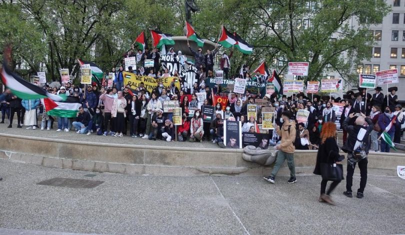 تظاهرة في نيويورك للتنديد بالعدوان الإسرائيلي على الشعب الفلسطيني