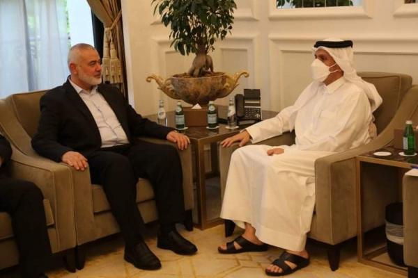 وفد حماس برئاسة هنية يلتقي وزير الخارجية القطري
