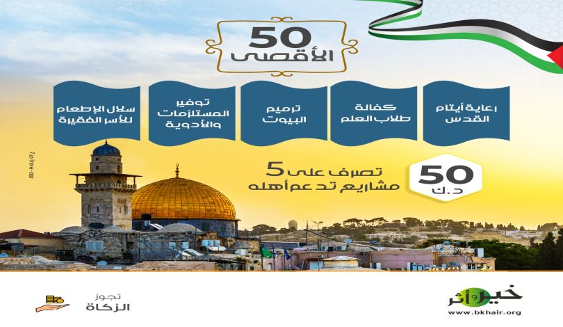 جمعية كويتية تطلق حملة 50 الأقصى لدعم أهل فلسطين