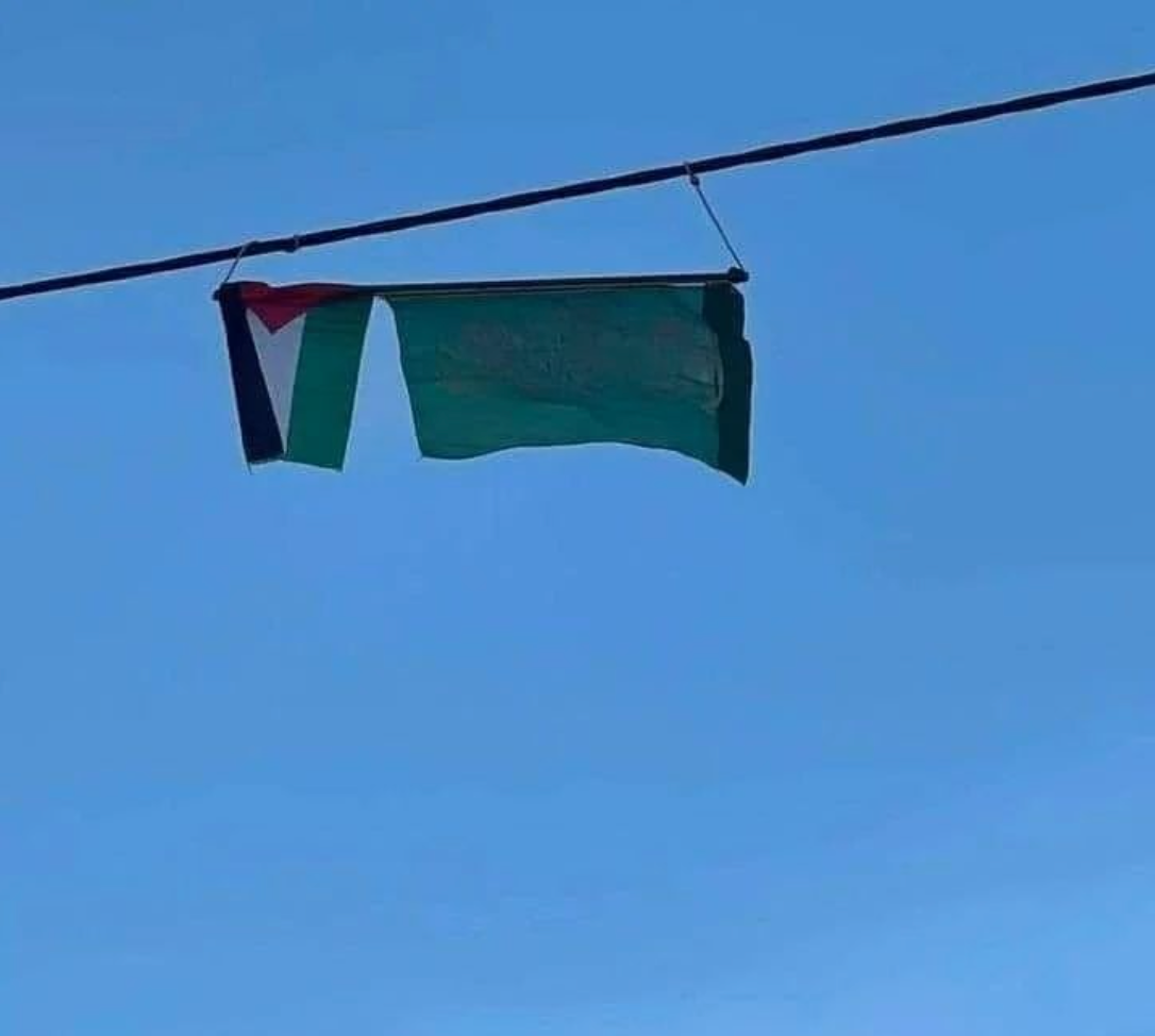 شبان يعيدون رفع العلم الفلسطيني في حوارة بعد إنزاله من المستوطنين