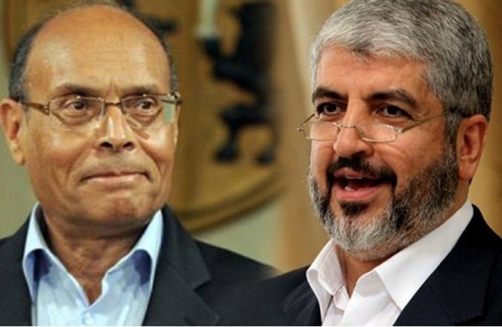 المرزوقي يتلقى اتصالين هاتفيين من مشعل وعباس