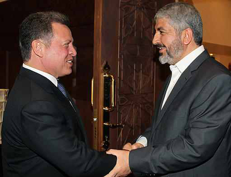 صور لقاء وفد حركة حماس برئاسة خالد مشعل بالعاهل الأردني في العاصمة الأردنية عمان