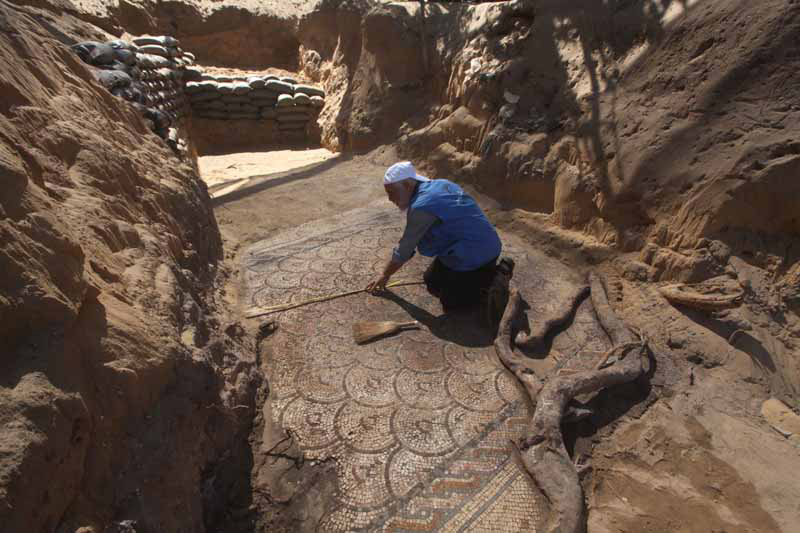 صور اكتشاف لموقع أثري جديد بمنطقة أصلان غرب مدينة بيت لاهيا الواقعة شمال قطاع غزة