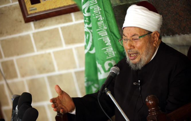 خطبة الجمعة للشيخ يوسف القرضاوي بالمسجد العمري الكبير بغزة