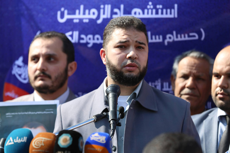 وقفة للصحفيين بغزة في ذكرى استشهاد مصوري فضائية الأقصى في حرب حجارة السجيل