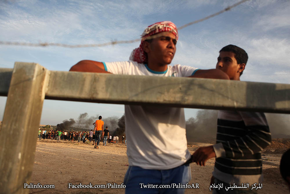 مواجهات شرق البريج على الحدود وسط قطاع غزة اليوم الثلاثاء