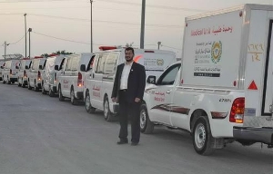 وصول 13 سيارة إسعاف وتبريد إلى القطاع من هيئة الأعمال الخيرية الإماراتية